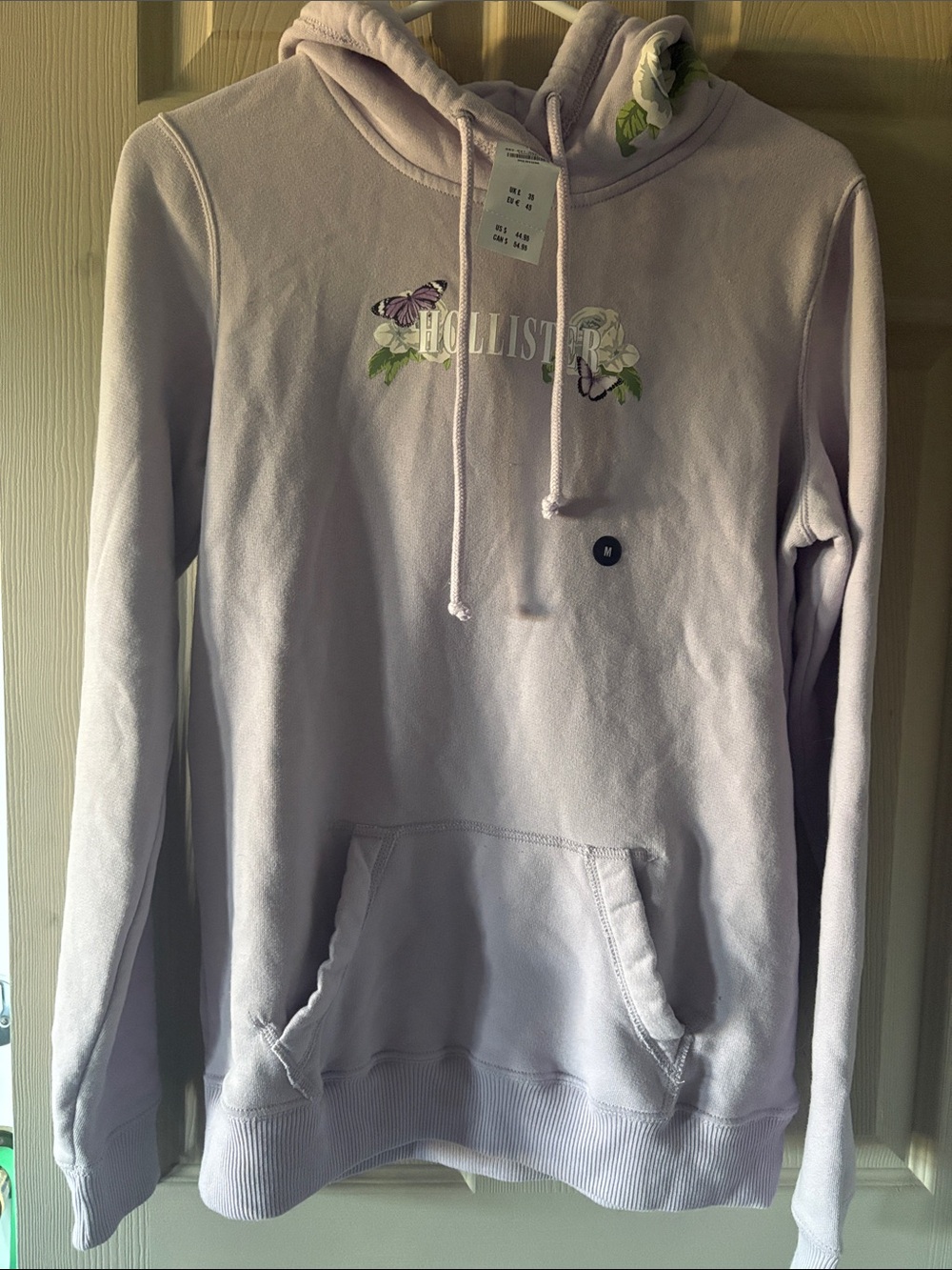 Hollister Light Lavender Butterfly Floral Hoodie